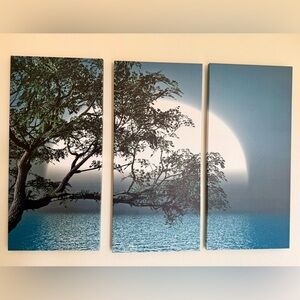 Beautiful 🩵 Blue and White Tree Canvas Wall 🖼️ Art!